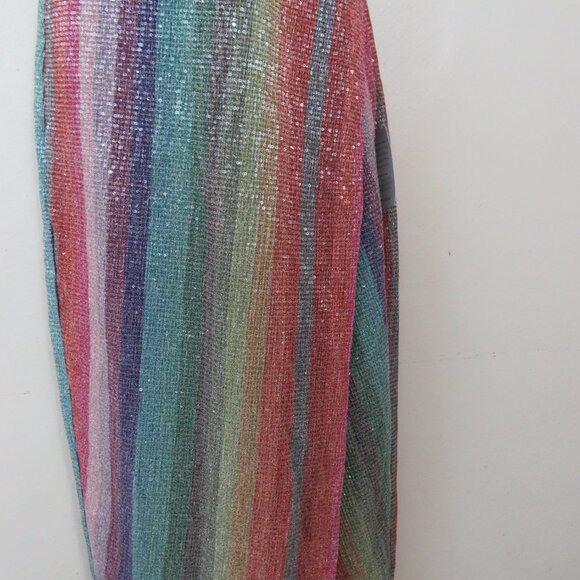 SAYLOR Size XL Meghan Dress Multi Stripe Metallic Sequin Strappy NEW - Picture 5 of 6